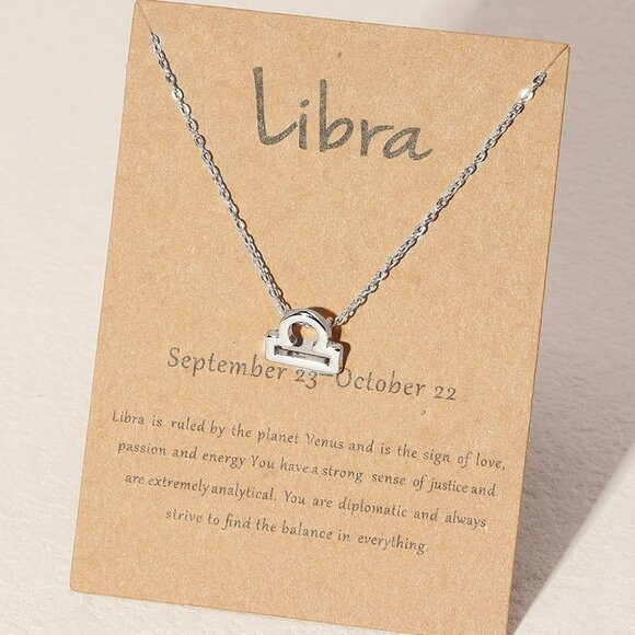 Libra Zodiac Necklace Stainless steel - Picture 1 of 3